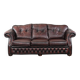 Canapé Chesterfield rouge 2,5 places sur roulettes de style anglais