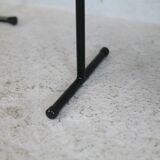 3 armchairs designs steel and leather, France, circa 1980