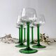 6 elegant green green white wine glasses from Alsace, brand Luminarc Verrerie D'Arques design