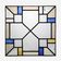 Art Deco Leaded Glass Panel with Geometric Cross Motif, Belgium, Circa 1920