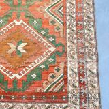 Vintage pure wool handcrafted oriental rug - 143cm x 208cm
