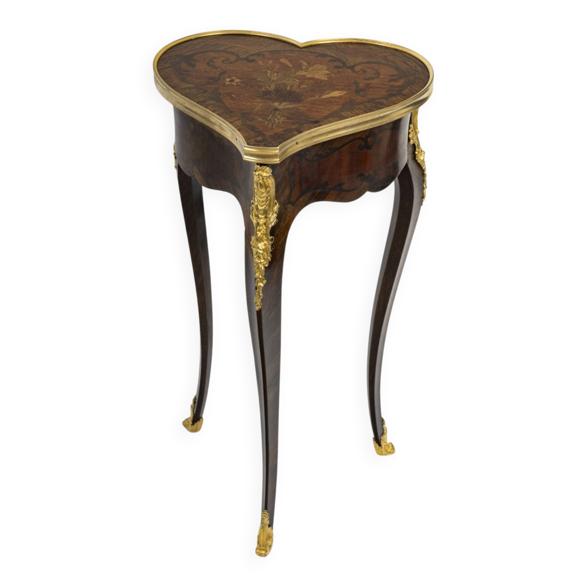 Table "Heart" in Louis XV style, Attributed to Maison Krieger, Circa 18