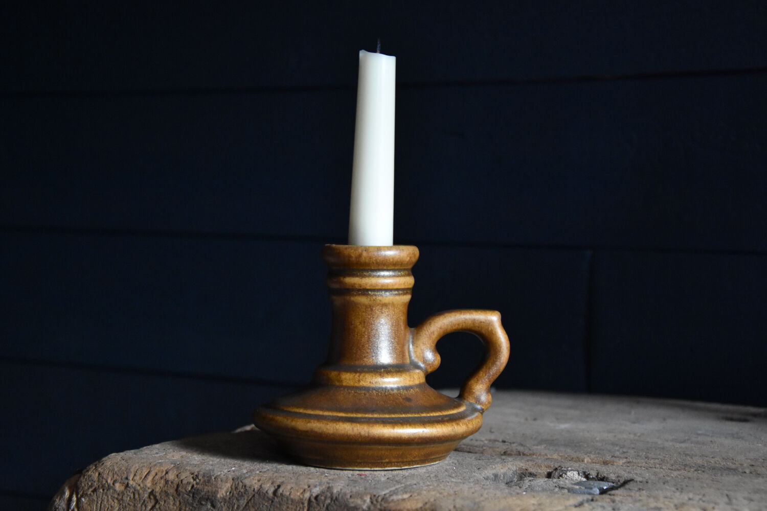 Maronne stoneware candle holder