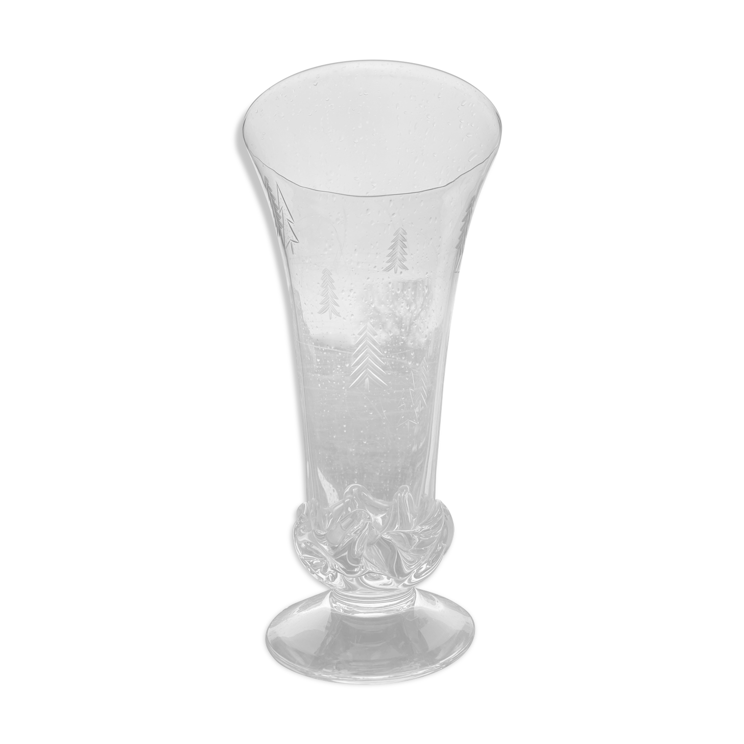 Daum vase, crystal blown and worked hot
