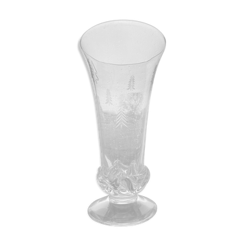 Vase Daum, cristal soufflé et travaillé à chaud
