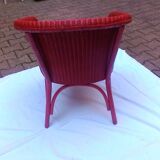 Vintage chair in red rattan