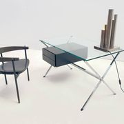 Franco Albini for Knoll - Chrome glass and black wood Desk