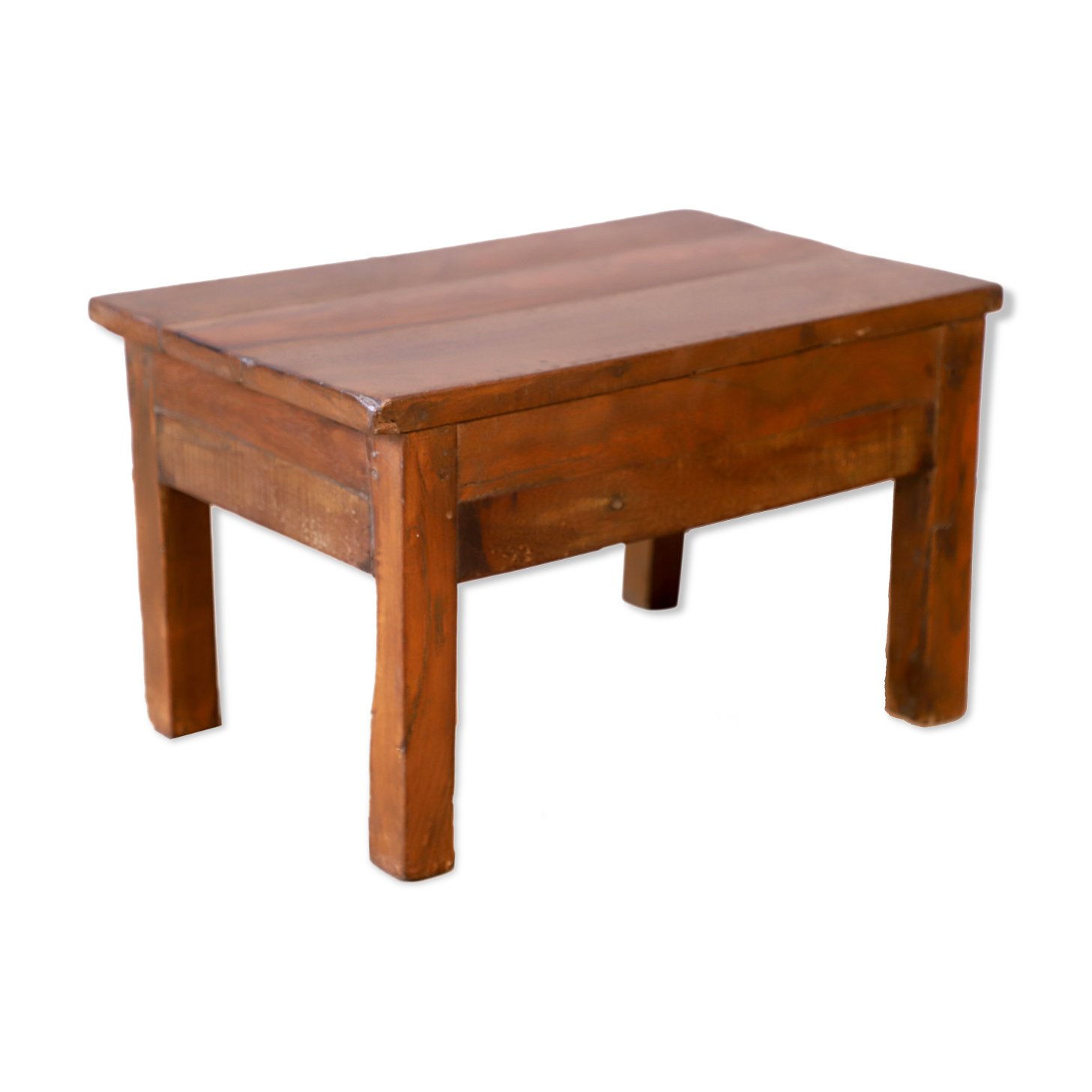 Table de chevet d'appoint en teck birman naturel