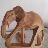 Couverts de service n bois sculpté art populaire vintage