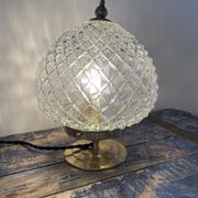 Vintage glass table lamp with new electrified diamond tips
