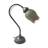 French Art Deco lamp signed See Delmas – pressed glass