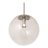 Suspension en verre clair chrome Limburg, Allemagne, années 1970