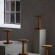 Set of 4 stools / bases in pine by Rainer Daumiller, Danish, mid-20th century, 1970.