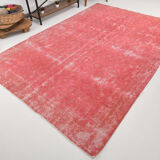 Distressed red turkish vintage rug 303x209 cm