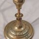 Pair of chiselled brass candelabra. Swedish craftsmanship, 20th century.
