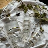 1950 liqueur service in sandblasted granite glass