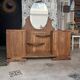 Coiffeuse buffet vintage Art Déco Mélissande 2 portes et miroir