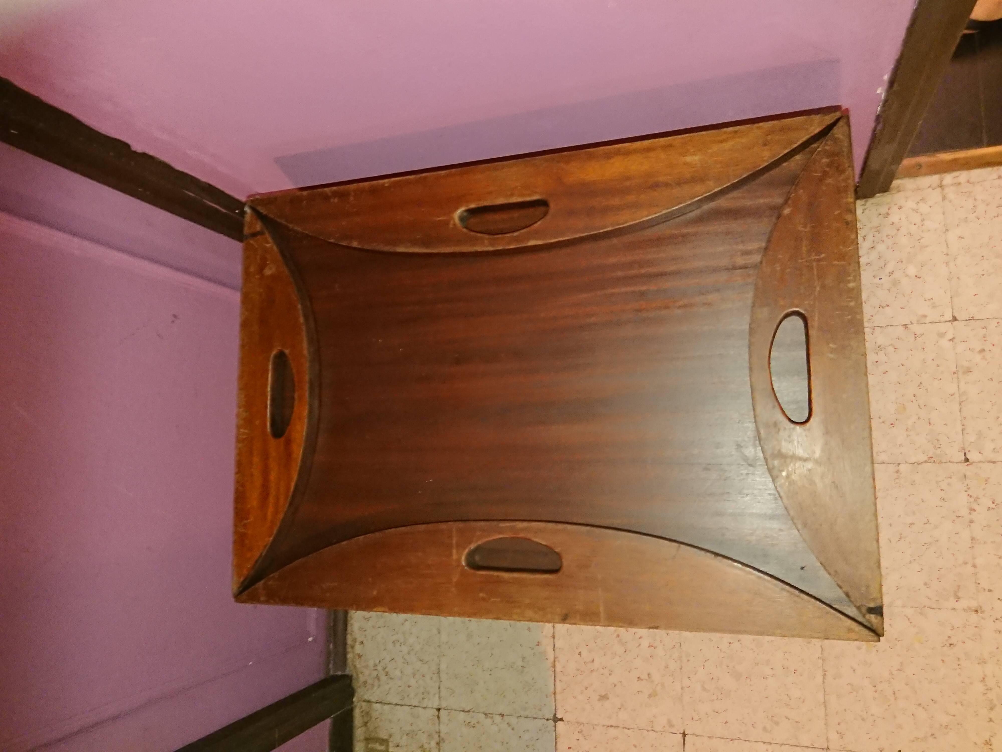 Teak wood coffee table, oval shape, folding boat style 1970