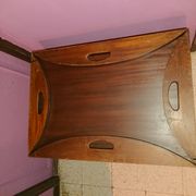 Teak wood coffee table, oval shape, folding boat style 1970
