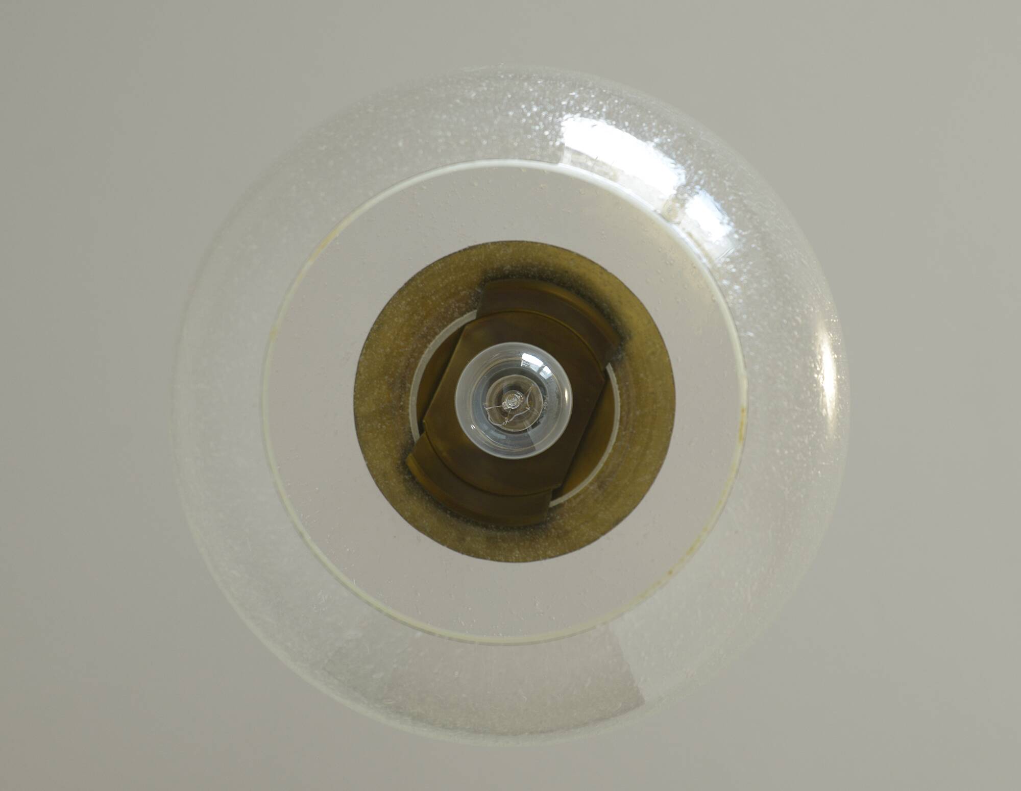 Vintage brass and bubble glass pendant lamp mid century modern hanging lamp