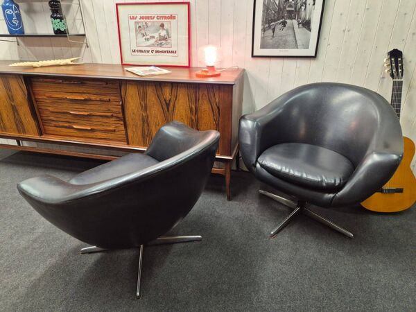 Fauteuil coquille ballon vintage