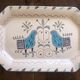 Plat en céramique oiseaux 1970