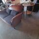 Club sofa in leather and fabric