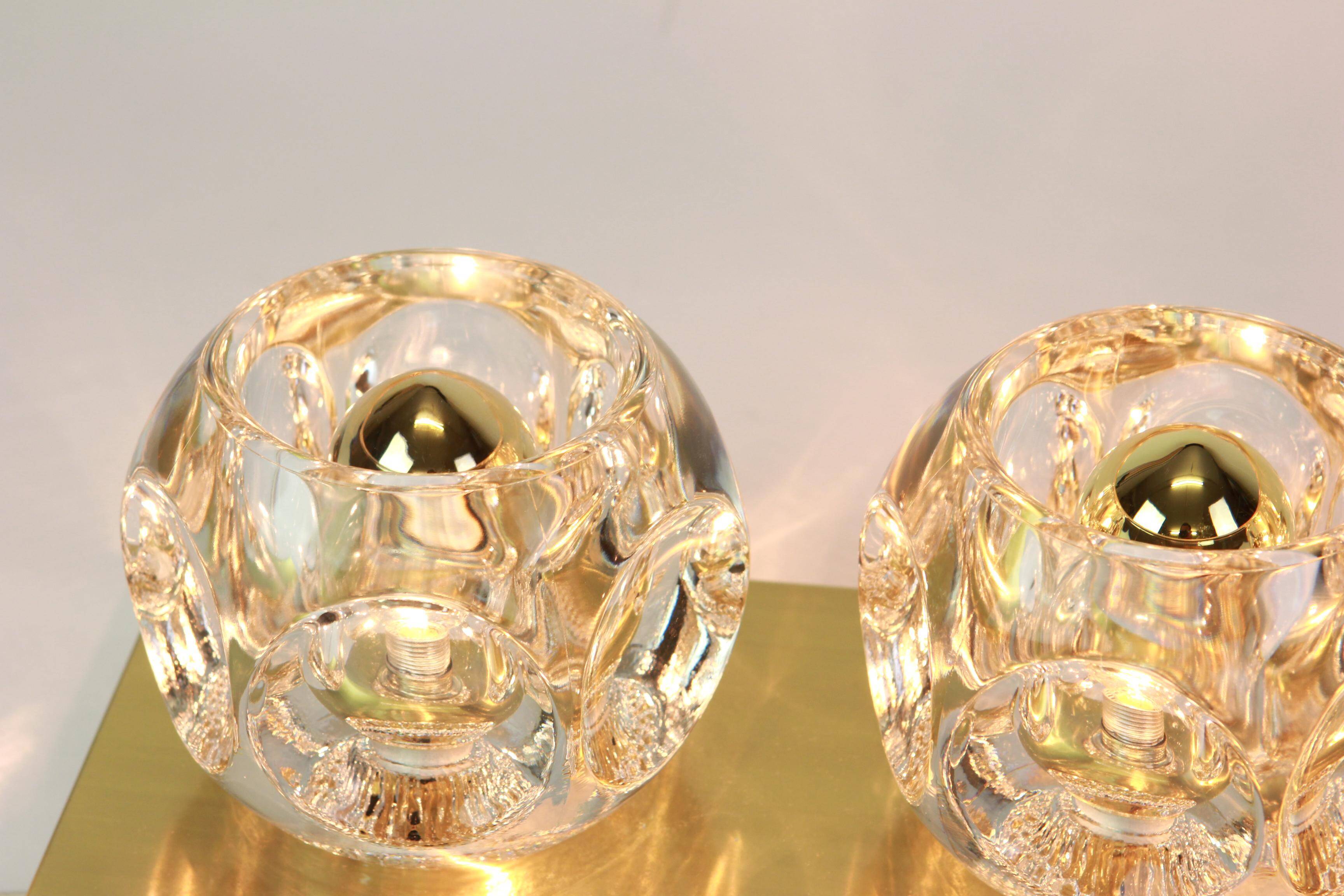 Pair of wall sconces in crystal glass designed by Sciolari for Peill & Putzler.