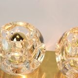 Pair of wall sconces in crystal glass designed by Sciolari for Peill & Putzler.