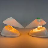 1960s Pair of White Bakelite Table or Wall Lamp, Czechoslovakia