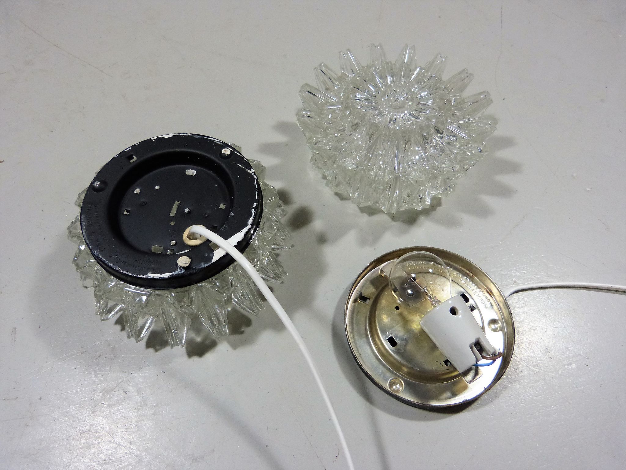 Set of 2 wall lamps by Glashütte Limburg Germany, 1960’s