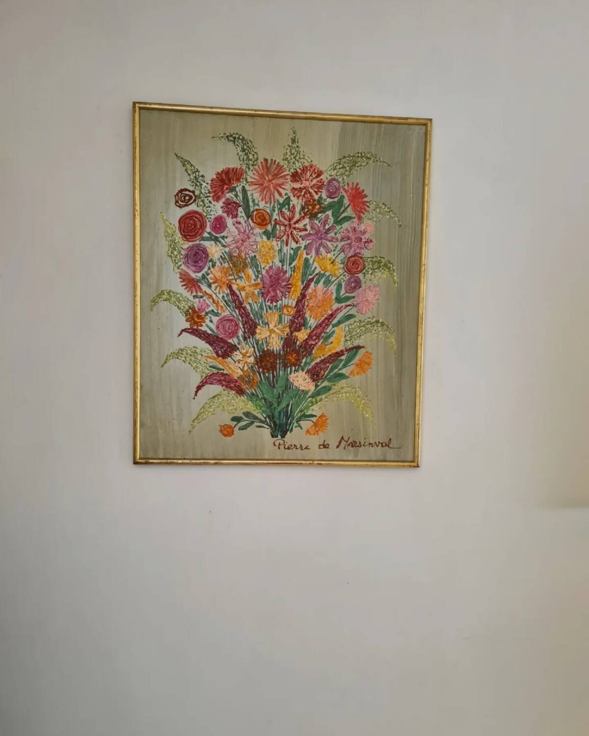 Oil on burlap and frame