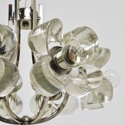 Crystal Glass Flower Pendant Light in Kalmar Style by Sische, Germany, 1970s