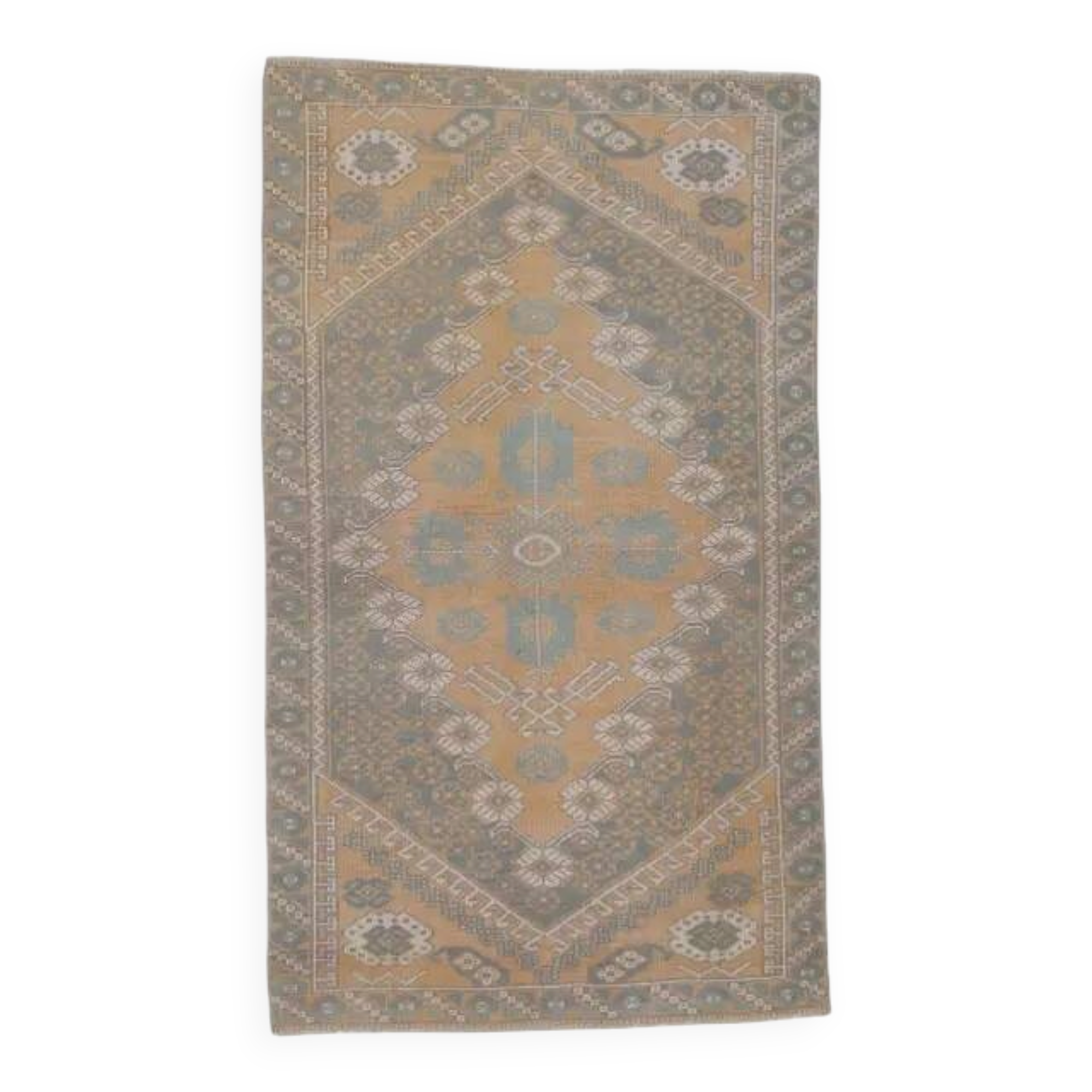 1970s Turkish Hand-Knotted Wool Runner Rug 92x175