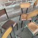 Set of 10 vintage mismatched industrial chairs mullca
