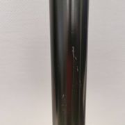 Two cylinder-shaped hanging lamps in black lacquer