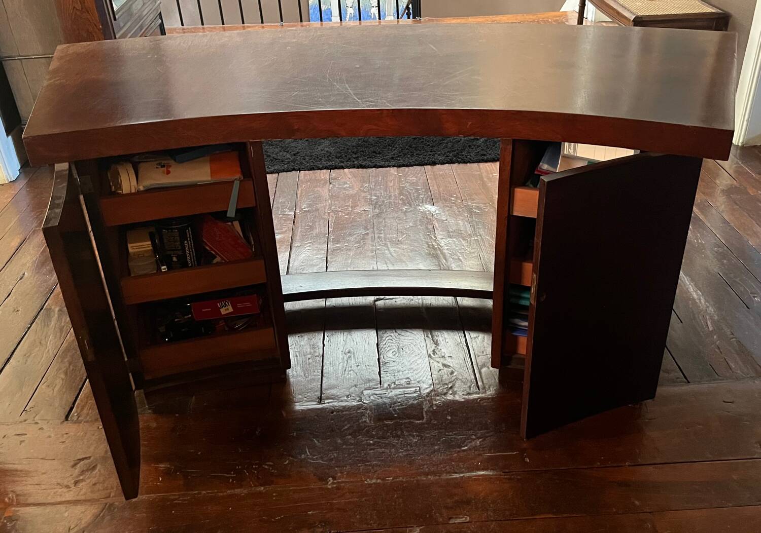 Large Curved Executive Desk in 1930s Style