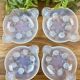 Set of 4 Art Deco bowls model DAHLIA – moulded glass signed ETLING