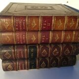 Stacked book ice bucket made of wood and leather