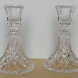 Pair of crystal candle holders