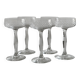 5 chiseled glass cocktail glasses.