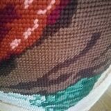 Pouf with canvas patterns