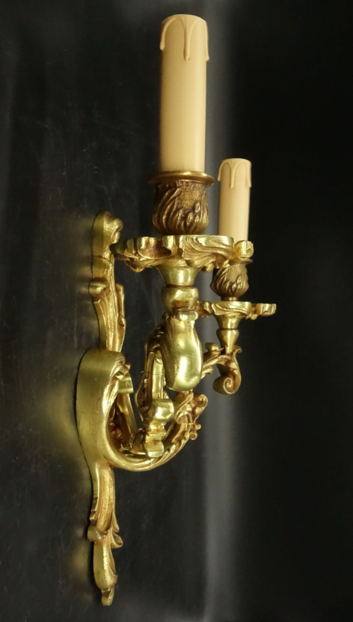 Pair of Louis XV style sconces by Lucien Gau Paris