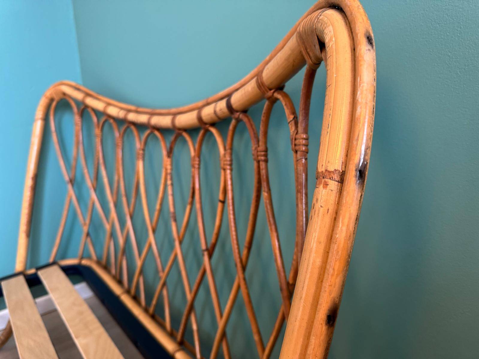 Vintage rattan bed