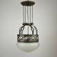 Ceiling lamp, hand-forged hammered iron with glass shade, early 20th century, Sweden