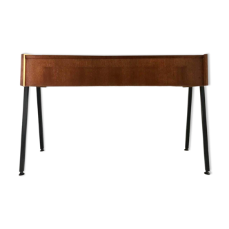 Vintage desk with metal compass legs, dressing table, console