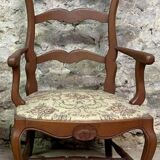 Pair of neo-rustic Louis XV style oak armchairs circa 1900