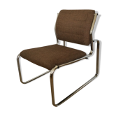 Vintage 60/70s chrome and fabric chair