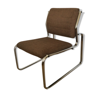Vintage 60/70s chrome and fabric chair