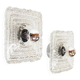 Set of 'ice glass' wall lamps by Peill & Putzler